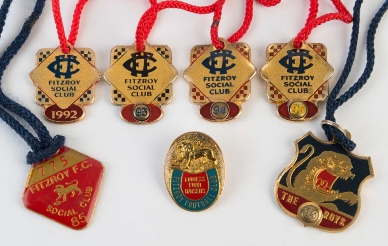 FITZROY FOOTBALL CLUB, 1980s-90s membership fobs, etc. (7 items).