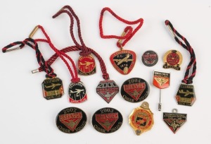 ESSENDON FOOTBALL CLUB: various fobs, pins and badges, (14 items).