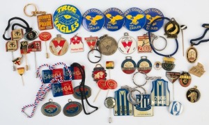 An accumulation of members and supporters badges, pins and fobs; most clubs represented; slight duplication, (46 items).