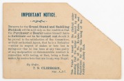 SYDNEY TURF CLUB: 24th May, 1889 Stand and Paddock 10/- "Gentleman's Ticket" No.2934 - 2