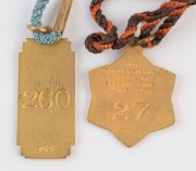 MENTONE TURF CLUB: 1945-46 and 1946-47 membership fobs with original lanyards still attached, (2). - 2