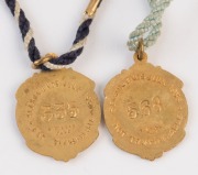 WILLIAMSTOWN RACING CLUB: 1937-38 and 1938-39 membership fobs with original lanyards still attached, (2). - 2