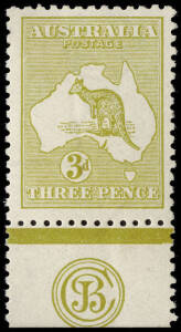 3d Olive (Plate 2) JBC Monogram single, fine MLH; light vertical bend, not visible on the front. Attractive appearance. BW:12(2)zc - $1750.