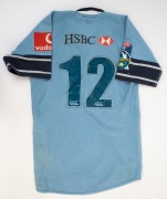 NSW WARATAHS: No '12' guernsey with 28 signatures including Phil Waugh, Dan Vickerman & Brendan Cannon. - 2