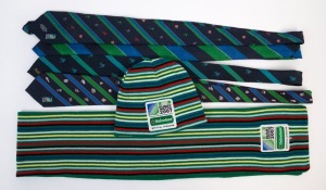 RUGBY WORLD CUP ATTIRE: comprising 2007 'Beanie' and scarf; also 1991 & 1993 (3, different designs) commemorative ties. (6 items)