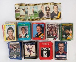 1979-2007  SCANLENS "Footballers" selection comprising 1979 (96), 1980 (50), 1982 (49), 1984 (18), 1985 (7), 1986 (43), 1987 (50), 1989 Scanlens/Stimorol  (73), plus 2007 Scanlens Archives Portraits (7);  figures in brackets include duplicates; very mixed