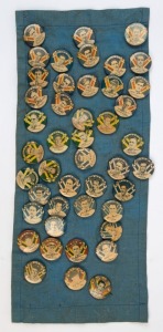 GRAHAM MCKENZIE COLLECTION - PIN BADGES: 1951 Argus pin badges collected by Graham, comprising 'Australia v England 1950-51 Test Tour, (16, all English players), 'Australia v England 1950-51 Test Souvenir' (9, all Australian players), 'Australian 1950-1951 Cricket Series' (21, all Australian players); condition variable. (46)