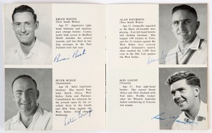 GRAHAM MCKENZIE COLLECTION - 1961 ASHES TOUR OF ENGLAND: P & O Orient Lines SS Himalaya souvenir programme containing individual SIGNED images of the 17 players in the touring party including Graham McKenzie, Richie Benaud (Capt.), Neil Harvey, Bobby Simpson, Alan Davidson; slight foxing, otherwise very good condition.