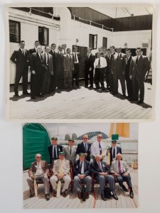 GRAHAM MCKENZIE COLLECTION - 1961 ASHES TOUR OF ENGLAND: press photos from the tour mostly showing McKenzie in the company of other players dressed in formal attire including McKenzie, Richie Benaud, Norm O'Neil, Neil Harvey, Bill Lawry & Bobby Simpson studying a newspaper on arrival at Tilbury, England; one showing 11 players including McKenzie on board SS Himalaya on arrival at Tilbury; another showing the Australian fast bowling trio of McKenzie, Frank Misson & Ron Gaunt;