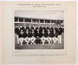 GRAHAM MCKENZIE COLLECTION - 1965 AUSTRALIAN TOUR OF WEST INDIES: 1965 Official Australian team photograph, in folder, titled 'Australian Board of Control for International Cricket, West Indies, 1965', showing McKenzie 3nd left on back row; players names 