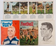 1965 MOBIL "FOOTY PHOTOS - VFL FOOTBALLERS", complete set [40] including Ron Barassi, 'Polly' Farmer, Bobby Skilton & Ted Whiiten. G/VG condition with cards inserted using photo corners; also magazines 'Footy Fan' Vol. 1 No.1 ('Polly' Farmer front cover) 