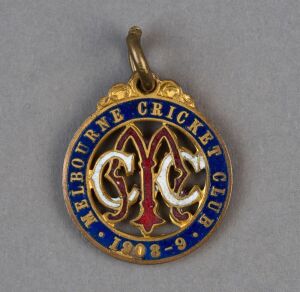 MELBOURNE CRICKET CLUB: 1908-9 membership fob (#3359) made by Stokes.