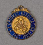 South Australian Cricket Association (Adelaide Oval) 1907-08 bronze & enamel Membership fob. (#309).