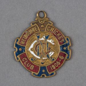 MELBOURNE CRICKET CLUB: 1905-6 membership fob (#4543) made by Bridgland & King.