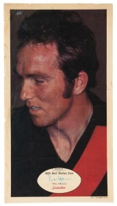 1971 SCANLENS 'FOOTBALLERS' POSTER - ESSENDON: Paul Sproule, poster #1 [1/24]. Rare.