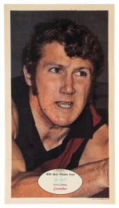 1971 SCANLENS 'FOOTBALLERS' POSTER - ESSENDON: Peter Daniel, poster #5 [1/24]. Rare.