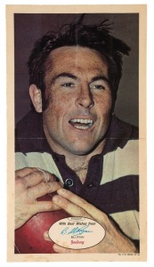 1971 SCANLENS 'FOOTBALLERS' POSTER - GEELONG: Bill Ryan, poster #8 [1/24]. Rare.