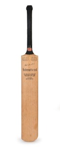 GRAHAM MCKENZIE COLLECTION - 1961 ASHES TOUR OF ENGLAND: McKenzie's Ashes Tour 'Bob Simpson' cricket bat, initialled in the ownership position by McKenzie, with signatures of players competing in the 5th Test at the Oval on reverse, with 11 English player signatures including Ted Dexter, Peter May, Colin Cowdrey & Brian Statham, the Australian players mostly faded, but with clear signatures of Graham McKenzie, Richie Benaud, Neil Harvey & Barry Jarman.