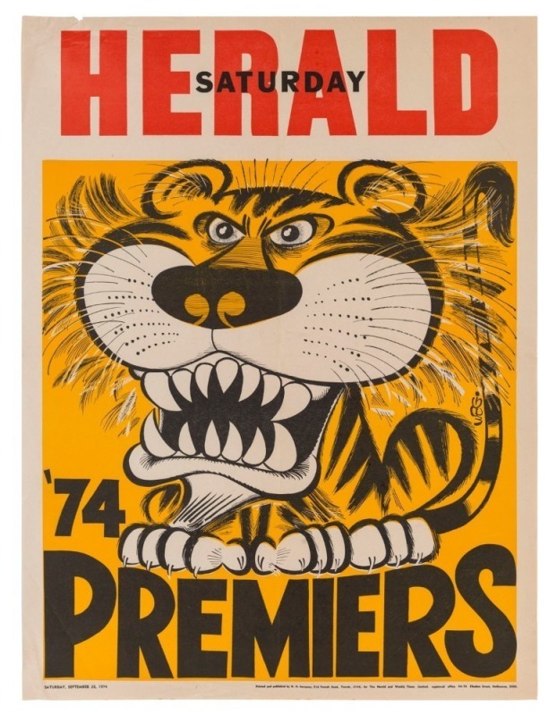 RICHMOND: 1974 original WEG Premiership poster. Very good condition. 66.5 x 50cm.