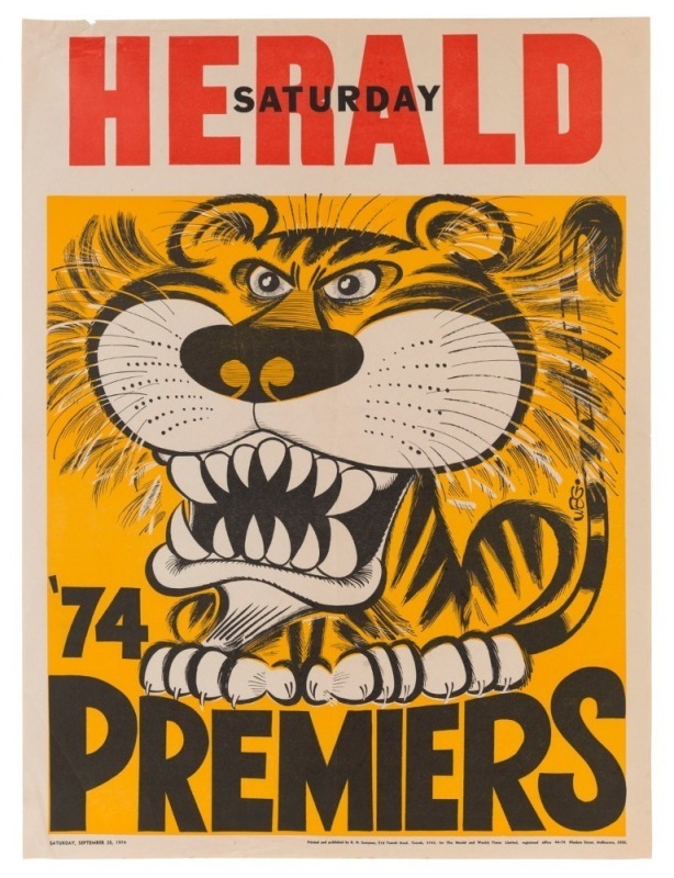 RICHMOND: 1974 original WEG Premiership poster. Very good condition except for a minor loss to top margin. 66.5 x 50cm.