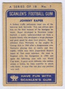 SCANLENS 1963 (FIRST SERIES): Card #7 Johnny Raper, St.George Dragons [1/18]; G/VG condition. - 2