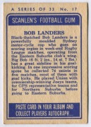 SCANLENS 1964 (SECOND SERIES): Card #17 Bob Landers, Eastern Suburbs Roosters [1/33]; VG. - 2