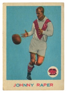 SCANLENS 1964 (SECOND SERIES): Card #18 Johnny Raper, St George Dragons [1/33]; G/VG.