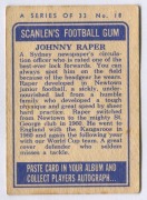 SCANLENS 1964 (SECOND SERIES): Card #18 Johnny Raper, St George Dragons [1/33]; G/VG. - 2