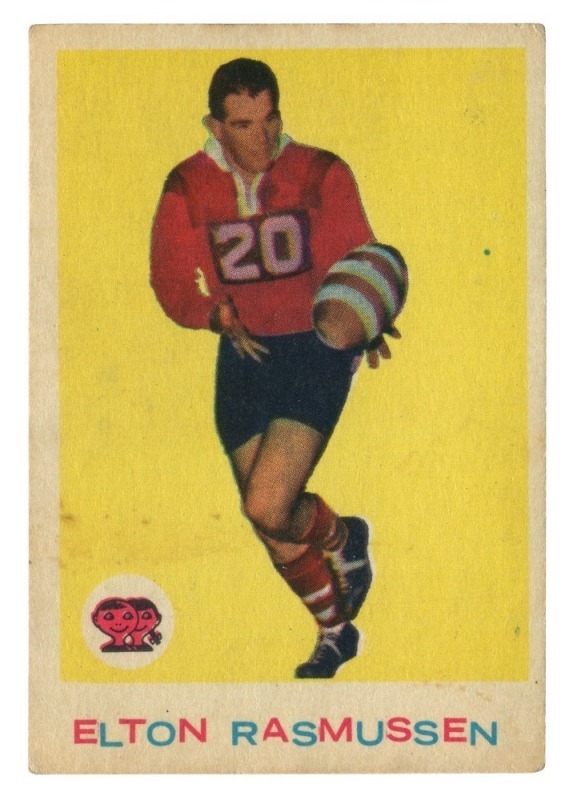 SCANLENS 1964 (SECOND SERIES): Card #20 Elton Rasmussen, St George Dragons [1/33]; Good condition.