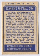 SCANLENS 1964 (SECOND SERIES): Card #20 Elton Rasmussen, St George Dragons [1/33]; Good condition. - 2