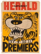 RICHMOND: 1974 original WEG Premiership poster; edge faults with 6cm tear at lower left, overall fair/good condition.