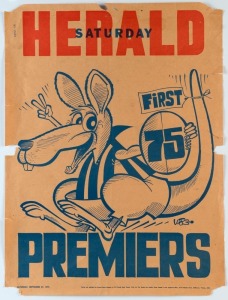 POSTERS: with 1975 North Melbourne original Weg (faults), Weg limited edition "Player Series" posters (5) for Carlton, Essendon, Geelong, Melbourne &  Richmond, 1986 Melbourne & 1987 Brisbane Bears team photo posters; also COLLINGWOOD; 1979 Team Photo pos