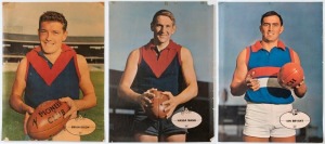 'HEINZ 57' VFL PLAYER POSTERS: comprising Ian Bryant (Footscray), plus Hassa Mann & Brian Dixon (Melbourne); c.1966, some edge faults, each 55x41cm. (3).