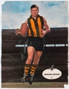 'HEINZ 57' VFL PLAYER POSTERS - HAWTHORN PLAYERS: comprising Peter Hudson, Graham Arthur & John Peck, circa 1966; some faults, folds and spotting, fair condition overall, each 55x41cm. (3) . - 3