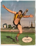 'HEINZ 57' VFL PLAYER POSTERS - HAWTHORN PLAYERS: comprising Peter Hudson, Graham Arthur & John Peck, circa 1966; some faults, folds and spotting, fair condition overall, each 55x41cm. (3) . - 4