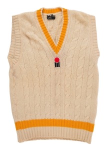 GRAHAM MCKENZIE COLLECTION - 1977-1979 WORLD SERIES CRICKET: Graham McKenzie's World Series Cricket short-sleeve woollen jumper, size XL, with the WCS logo on the front. In very good condition.