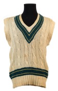 GRAHAM MCKENZIE COLLECTION -  EARLY 1960s AUSTRALIAN TEST MATCH CRICKET JUMPERS:  Graham McKenzie's named long-sleeve and short-sleeve jumpers; some signs or wear, fair/good condition overall. (2) - 2