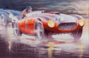 JOHN ORLANDO BIRT (b.1947), Wet day, race day, watercolour, signed lower right, 35 x 54cm; framed 62 x 79cm overall. - 2