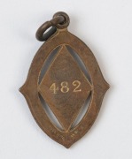 MELBOURNE CRICKET CLUB, membership fobs for 1911-12, 1912-13, 1913-14, 1914-15, 1915-16, 1916-17 and 1918-19, (7). - 4
