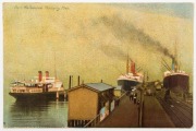 1905 MELBOURNE v GEELONG - ROUND 14: 1905 picture postcard ("Port Melbourne Railway Pier") the message "Poor old Geelong; no hope now"  referencing Melbourne's win by 35 points on 19/08/05; very good condition. - 2