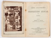 'THE AUSTRALIAN ELEVEN,1880': original photographic plate (6 x 9cm, good condition), mounted to frontispiece of 1881 edition of 'James Lillywhite's Cricketers' Annual', the players' names printed beneath; the annual in fair condition. - 2