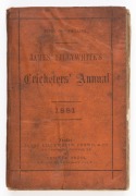'THE AUSTRALIAN ELEVEN,1880': original photographic plate (6 x 9cm, good condition), mounted to frontispiece of 1881 edition of 'James Lillywhite's Cricketers' Annual', the players' names printed beneath; the annual in fair condition. - 3