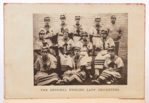 'THE ORIGINAL ENGLISH LADY CRICKETERS' :  photogravure plate (11.5 x 17cm, good condition), being the frontispiece of 1890 edition of 'James Lillywhite's Cricketers' Annual', the players' names printed beneath; the annual rebound in good condition.