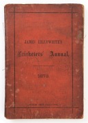 LITERATURE - 1873 EDITION OF 'JAMES LILLYWHITE'S CRICKETERS' ANNUAL': being the 2nd year of publication, with dated pencil signature of cricket writer J.H. Stainton on the title page, 210pp softbound with original covers, numerous period advertisements at