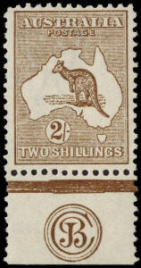 2/- Brown (Plate 2) JBC Monogram single; the stamp being MUH. An extremely fine and fresh example of this great rarity. BW:35(2)zc - $27,500 (for Mint).