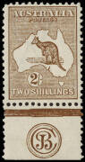 2/- Brown (Plate 2) JBC Monogram single; the stamp being MUH. An extremely fine and fresh example of this great rarity. BW:35(2)zc - $27,500 (for Mint).