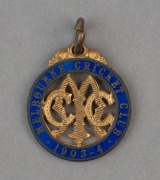 MELBOURNE CRICKET CLUB, membership fobs for 1903-04 (#768), 1904-05 (#677) & 1906-07 (#207); all made by Stokes and all low numbers., (3). - 2