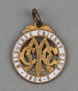 MELBOURNE CRICKET CLUB, membership fobs for 1903-04 (#768), 1904-05 (#677) & 1906-07 (#207); all made by Stokes and all low numbers., (3). - 4