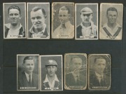 1932 SWEETACRES&nbsp; - "TEST MATCH RECORDS": almost complete set [31/32, ex card 20], including Bradman, Ponsford, McCabe, Larwood, Jardine & Hammond, plus a couple duplicates and a single card from the second series;&nbsp;condition poor to G/VG.&nbsp; - 2