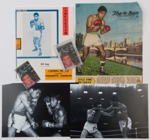 LIONEL ROSE: selection of material relating to Rose comprising 1969 souvenir programme for "Lionel Rose against Vicente Garcia" (which Rose won by KO in the 5th Round), 1968 Sun newspaper supplement featuring Rose, 1997 Tempo Trading Cards 'Great Australi